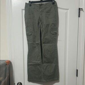SO Olive Green Flare Cargo Jeans